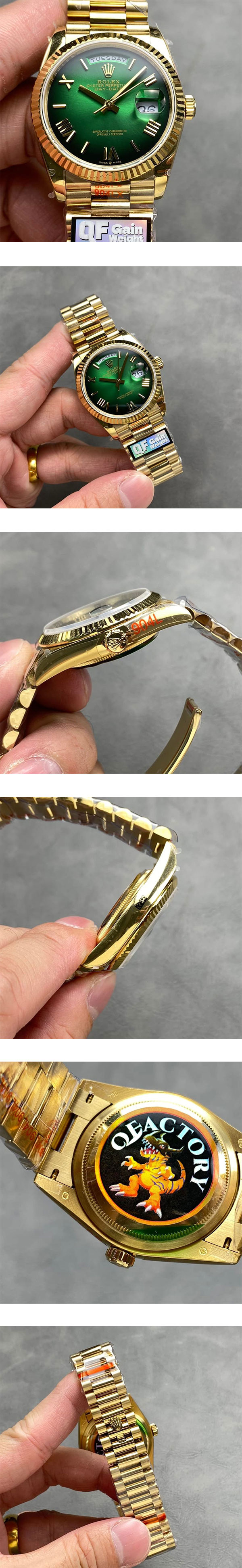 【QF工場 36mm】ロレックスコピー デイデイト M128238-0118 加重版 送料無料（全国一律）